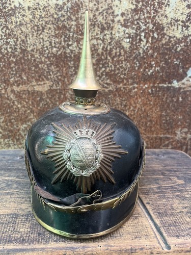 Lederhelm sachsen pickelhaube - sachsen,