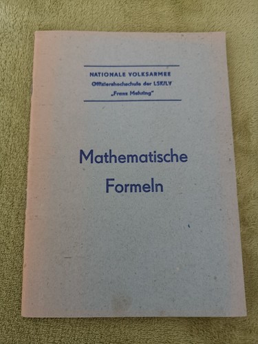 Heft mathematische formeln nva - mathematische, formeln-nva